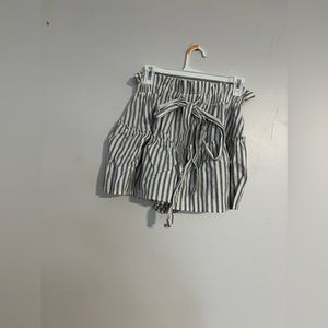 Grey and white tie shorts
